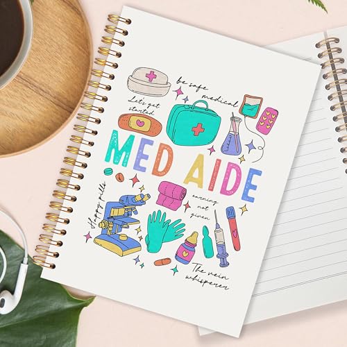 Medical Assistant Nurse Spiral Notebook 5.5x8.3 in, Medical Assistant Week Appreciation Gifts, MA Nursing Hardcover Notebook Journal Gifts for Women Work - color: Med Aide