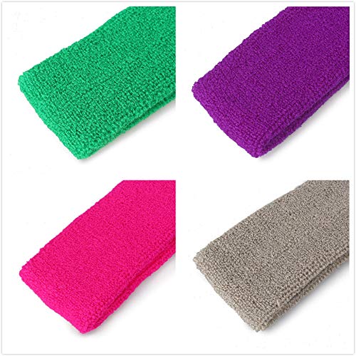 12 PCS Sports Basketball Headband Sweatband Head Sweat Band Brace Outdoor for Men Women Kids Doing Yoga Running Tennis - size: 1 Count (Pack of 12)
