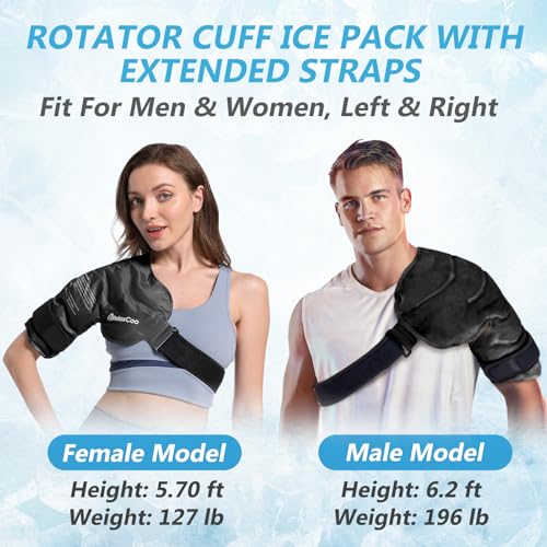 RelaxCoo XL Shoulder Ice Pack Rotator Cuff Cold Therapy, Reusable Gel Ice Wrap for Shoulder Injuries & Pain Relief, Bursitis, Tendonitis, Swelling, Recovery for Man and Women Black - style: XL SHOULDER 1 PACK BLACK