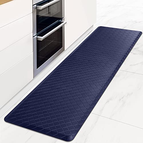 HappyTrends Kitchen Runner Rugs Anti-Fatigue mats,17.3"x 60",Non Slip Waterproof Ergonomic Comfort Mat for Kitchen, Floor Home, Office, Sink, Laundry,Blue - color: Blue, size: 60"L x 17.3"W x 0.5"Th