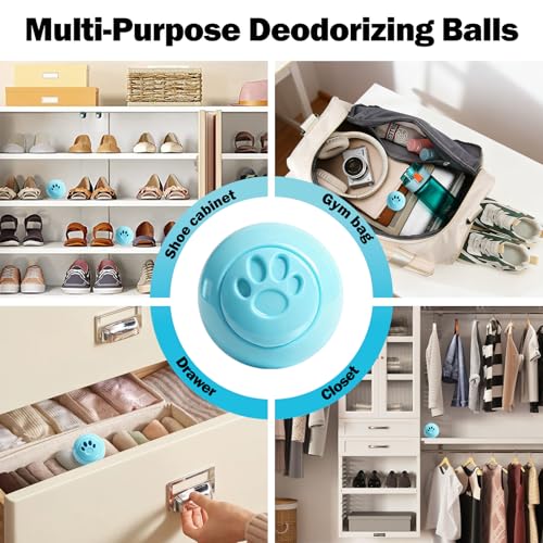 SCENTORINI Shoe Deodorizer Balls, 8 Pack Baby Powder Scent Sneaker Deodorizer Balls, Odor Eliminator for Smell Shoes Boots, Long Lasting Shoe Freshener for Gym Bags, Drawers and Small Spaces
