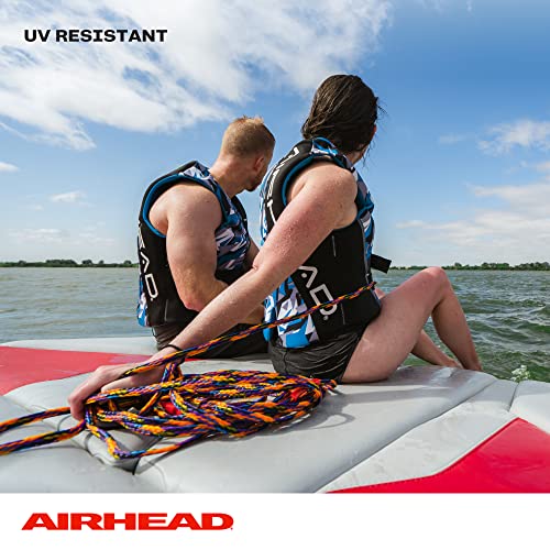 Airhead 1-6 Person Tow Rope for Towable Tubes, Heavy Duty Boat Towline for Tubing, UV Resistant 16 Strand Polypropylene with Rope Keeper, up to 6,000 lb Break Strength - size: 2 Person