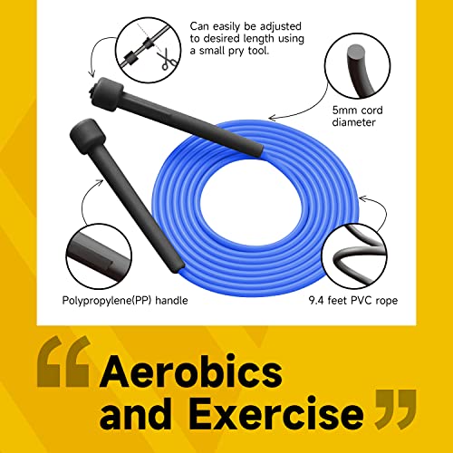 10 Pack Adjustable Jump Rope for Fitness and Exercise - PVC Skipping Rope for Men, Women and Teens - Tangle-Free for Keeping Fit, Training, Workout - color: 10Pack-Blue*10