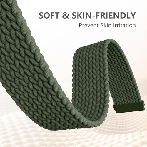 Maledan Compatible with Fitbit Versa 2/SE/Lite Watch Bands for Men Women, Smartwatch Stretchy Breathable Bracelet Replacement Band Accessories, Army Green - color: 6-Army Green