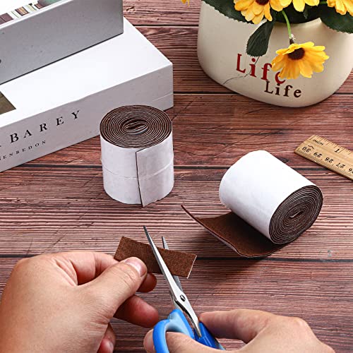 Shappy 2 Packs 120 x 2 x 0.04 Inch Felt Strips with Adhesive Backing Felt Tape Roll Non Slip Self Adhesive Cuttable Furniture Pads for Protecting Hardwood Floors, Chairs, Wall(Dark Brown) - size: 120 x 2 x 0.04 Inch