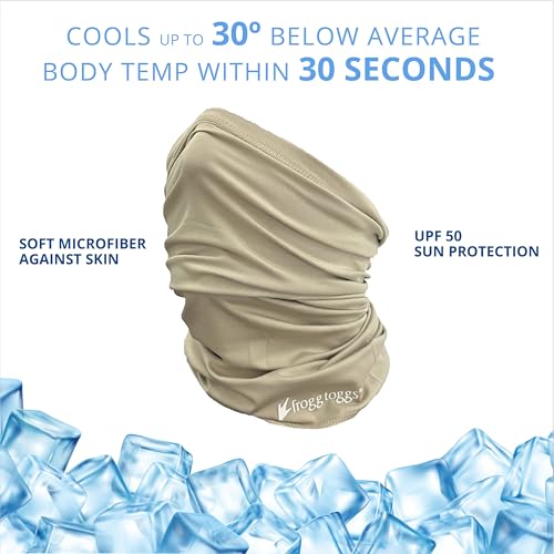 FROGG TOGGS Chilly Pro Cooling Neck Gaiter, Khaki - color: Khaki