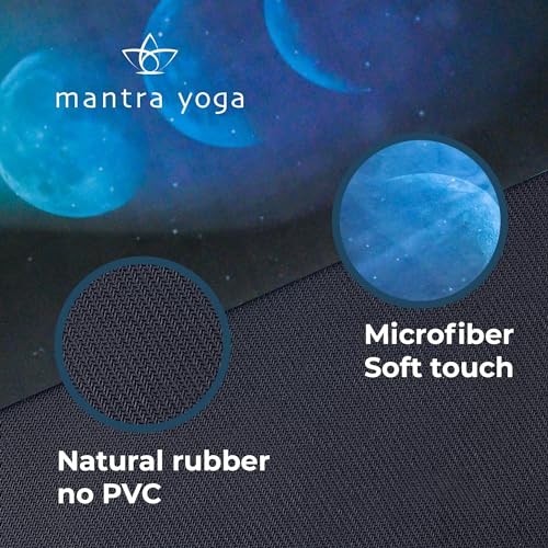Mantra Yoga Travel PRO 1.5mm with Knee Pad - Foldable Fitness & Exercise Mat with Bag | Lightweight, Compact & Eco-Friendly | Non-Slip & Washable | For All Types of Yoga | 72" L x 24" W | 2.6 lbs - color: Moon