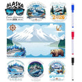 Wxiben 7 Pcs 2026 Alaska Cruise Ship Door Magnets Decorations Magnetic | Alaskan Magnet Stickers with 3 Pens, Strong Magnet Grip, Firm Sticking, for Carnival, Party, Fridge, Stateroom Cabin Door - style: 2026 Alaska