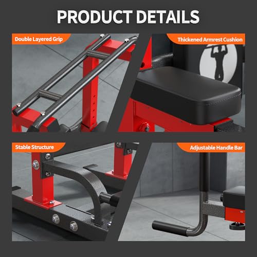 soges Power Tower Pull Up Bar Dip Station, All in One Free Standing Pull Up Bar for Home Gym with 7-Level Height Adjustable, Multi-Function Power Racks Strength Training Equipment, 330 lbs Capacity - color: Red