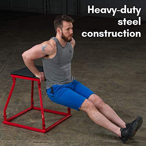 Body-Solid Tools Steel Frame Plyo Box - Ideal for Plyometric Jump Box Workouts, Step Up Exercises - Essential Equipment for Home Gym - style: 24-Inch