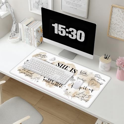 Inspirational Large Mouse Pad 31.5x15.7inch, Self Care Gifts Large Extended Computer Desk Mat Mousepad for Keyboard and Mouse, Motivational Office Desk Accessories - color: Color 04