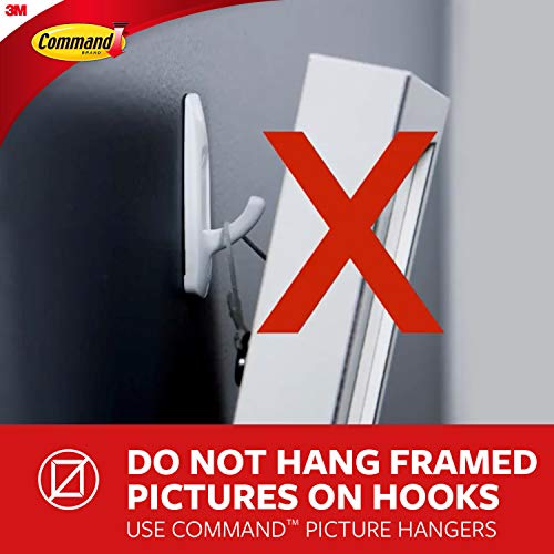 Command Medium Designer Hooks, 2 Hooks and 4 Strips, Damage-Free Hanging Wall Hook with Adhesive Strips, Adhesive Hooks for Hanging Back to School Dorm Organizers, Holds up to 3 lb