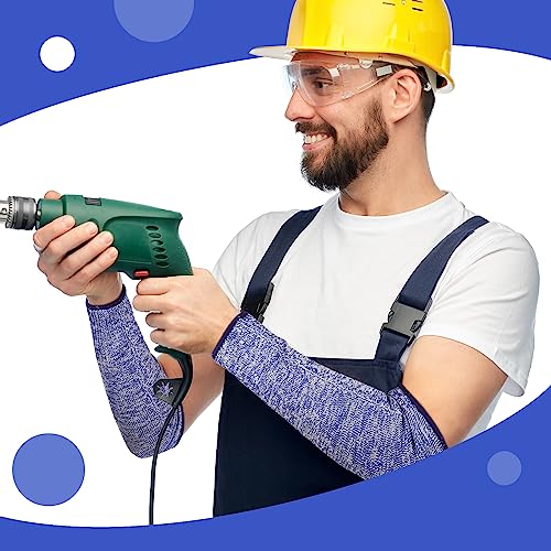 Sintege 3 Pairs Arm Protectors for Thin Skin and Bruising Cut Resistant Forearm Sleeve Level 5 Arm Burn Protection Sleeve (Light Blue, Dark Blue, Black,12.6 Inch) - color: Light Blue, Dark Blue, Black, size: 12.6 Inch