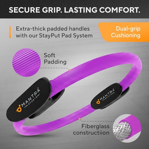 Pilates Ring Circle, Magic Circle Pilates Ring, Inner Thigh Exercise Equipment, Fitness Rings for Women, Thigh Master Inner Thigh Exerciser, Yoga Ring Pilates Equipment for Home Workouts - color: Deep Violet