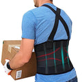 Back Brace for Men Lower Back Heavy Lifting with Suspenders, Back Support Belt for Work, Lower Back Brace with Lumbar Support for Back Pain Relief, Construction Warehouse Moving Belt, Size L - size: Large (Pack of 1)