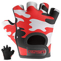 Contraband Pink Label 5217 Women's Design Series Camo Print Lifting and Rowing Gloves (Pair) - Lightweight Vegan Medium Padded Microfiber Amara Leather w/Griplock Silicone - color: Red, size: X-Small