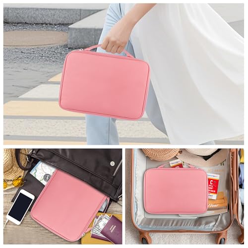 Watch Band Case, Watch Band Storage Organizer Compatible with 35 Watch Bands and Accessories, Watch Straps Carrying Case, Watch Band Holder Fit for Most Sizes of Watch Straps, Pink - color: Pink