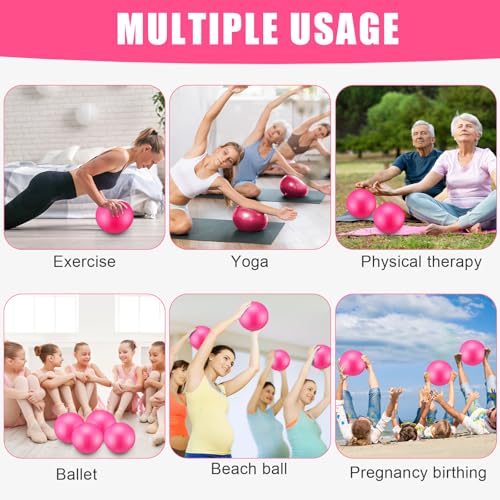 Soulchen 30 Pcs Exercise Pilates Ball 9 Inch with Bags Resistance Bands 25-30 Lbs for Exercise Equipment Set for Yoga Stability Barre Training Stretching Physical Posture Training Gym