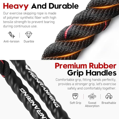 Weighted Jump Rope for Men and Women, 3lb 4lb 5lb Adult Heavy Skipping Rope, Jumprope for Fitness,Workout Equipment, Fitness Equipment for Home Gym Exercise,Improve Strength and Building Muscle - style: 5lb