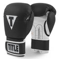 TITLE Boxing Pro Style Leather Training Gloves 3.0 - Boxing Gloves, Boxing Training Gloves, MMA Gloves, Oz Training Gloves, Kickboxing Gloves, Punching Bag Gloves, Sparring Gloves - color: Black/White, size: 14 oz