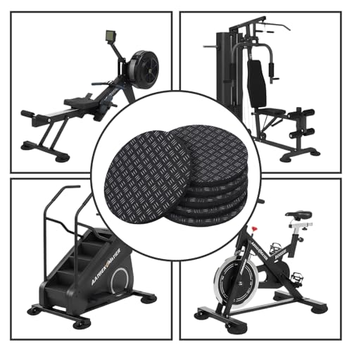 6PCS Non-Slip Treadmill Mat Pads, 4" x 4" x 0.2" Double-Sided Silicone Anti Vibration Pads for Carpet & Hardwood Floors, Noise Reduction Exercise Equipment Mats for Walking Pad, Treadmill - size: 5MM - Round - 6PCS