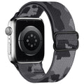 Stretchy Nylon Loop Bands Compatible with Apple Watch 38mm 40mm 41mm 42mm 44mm 49mm Adjustable Soft Elastics Strap Compatible with Apple Watch SE Ultra iWatch Series 8/7/6/5/4/3/2/1 (Gray - color: 1-Gray camouflage, size: 38mm/40mm/41mm/42mm(Series 10)