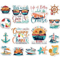 Wxiben 15 Pcs Retro Nautical Cruise Ship Door Magnets Decorations Magnetic | 2026 Sea Navigation Magnet Stickers, Strong Magnet Grip, Firm Sticking, for Carnival, Party, Fridge, Stateroom Cabin Door - style: Nautical