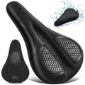 Bike Seat Cushion Gel Padded Bike Seat Cover Extra Soft Comfy for Men Women Comfort,with Peloton Stationary, Exercise, Mountain Bikes, Road & Electric - color: Black