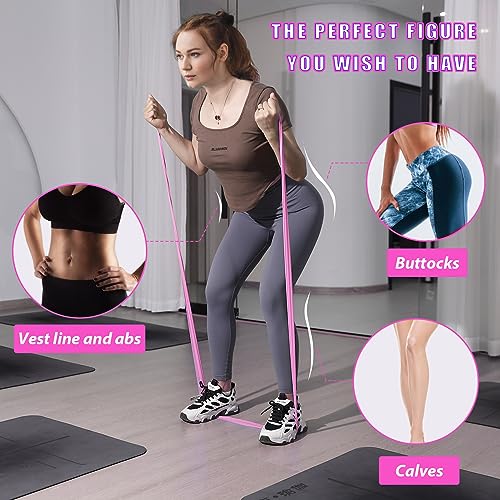 Resistance Bands for Physical Therapy, Bands for Working Out, Latex Free Elastic and Exercise Bands Set for Stretching, Suitable for Rehab, Yoga, Pilates, Gym, Home Exercise - color: Gradient Pink 5-80lbs