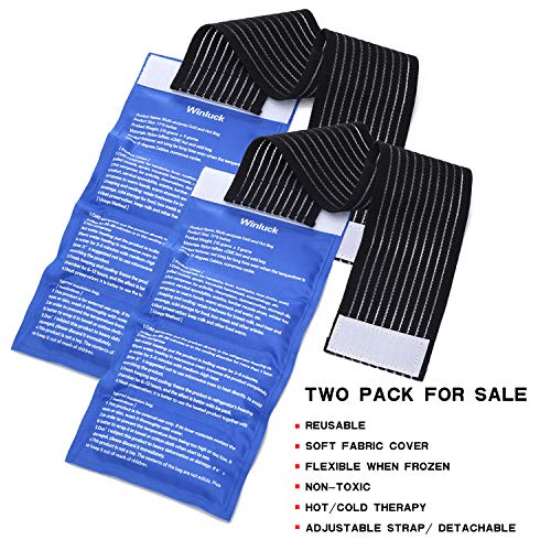 Gel Ice Cold Packs - (2-Piece Set) Soft Reusable Cold/Hot Compress, Provides Alleviate Joint and Muscle Pain. Flexible Therapy from Injuries - Shoulder, Back, Knee, Neck, Ankle & More. - style: 11.93x6.14（2 Pack）