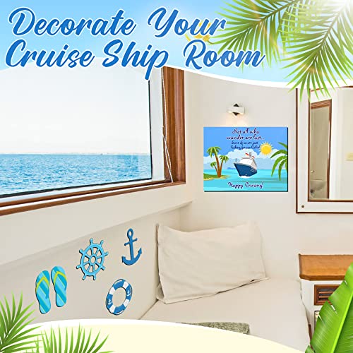 Kanayu 6 Pcs Cabin Cruise Door Decorations Magnetic Large Ship Decorations Magnets Anchor Cruise Decor Car Fridge Magnet Decal for Carnival Stateroom Door - style: Cabin