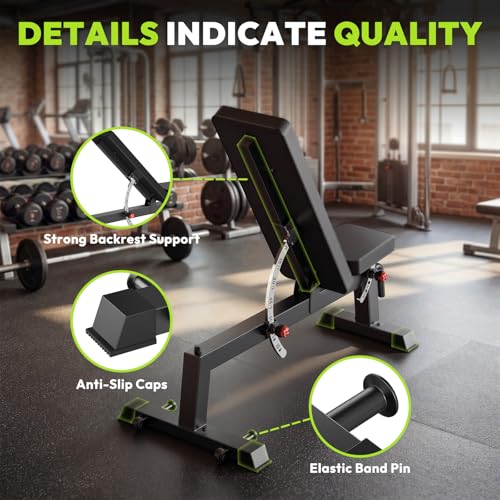 HANDBODE Adjustable Weight Bench for Full Body Workout, 1500 LBS Weight Capacity Bench Press Bench of Home Gym Strength Training, Incline Upright Flat Utility Workout Bench with Fast Adjustment - color: 1300 lb Weight Bench & 225 lb Dumbbell Set