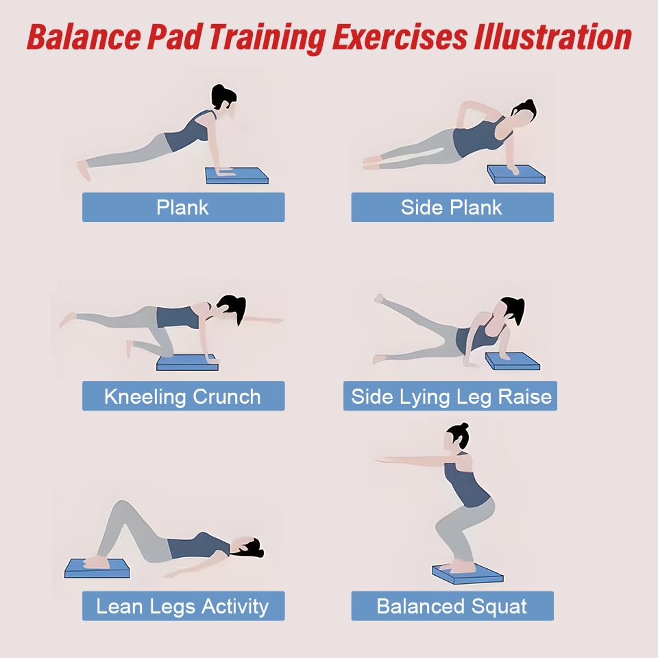 Balance Pad- Foam Balance Pad for Workout, Non-Slip & Water-Resistant Stability Trainer Mat, Soft TPE Exercise Foam Mat for Rehabilitation Stability,Physical Therapy,Fitness,Yoga (15.7" * 13" * 2") - color: Black