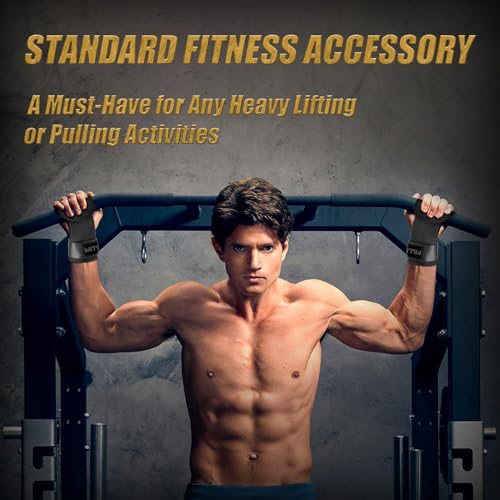 Weight Lifting Wrist Strap, Weightlifting Grip Strap for Gym Deadlifts, Powerlifting, Heavy Shrug, Pull Ups, Three Layer Leather Adjustable Training Accessory Gifts for Men Women Dad Him - color: Black