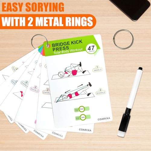 Pilates Bar Workouts for Women-58 Exercise Cards with Pilates Stick Work Out Postures，ncludes 4-Week Challenge,2 Rings& Dry-Erase for Easy Organization-Home, Gym or Studio - color: Pilates Bar