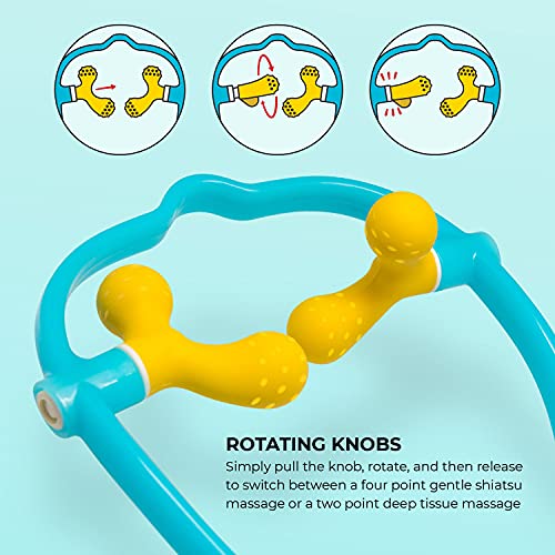 Lindo Shiatsu Neck Massager | Adjustable Knobs for Four-Point Gentle Shiatsu or Two-Point Deep Tissue Massage