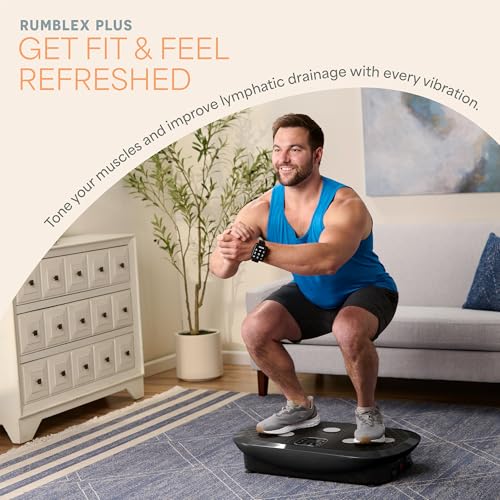Lifepro Rumblex Plus/Pro 4D Vibration Plate Exercise Machine with 60 Speeds | 3 Motors, 7 Training Modes, Bluetooth Speaker, Wristband Remote — Vibration Plate for Lymphatic Drainage, Muscle Activation - color: Black, size: Small