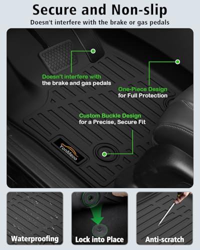 Floor Mats 2019-2025 2026 for Chevy Silverado/GMC Sierra 1500, 2020-2026 2500HD/3500HD (Crew Cab Only, Fit with Rear Under-Seat Storage All Weather TPE Floor Liner (Not 2nd Row Plastic Storage/NO EV) - size: For Chevy Silverado/GMC Sierra 2019-2026