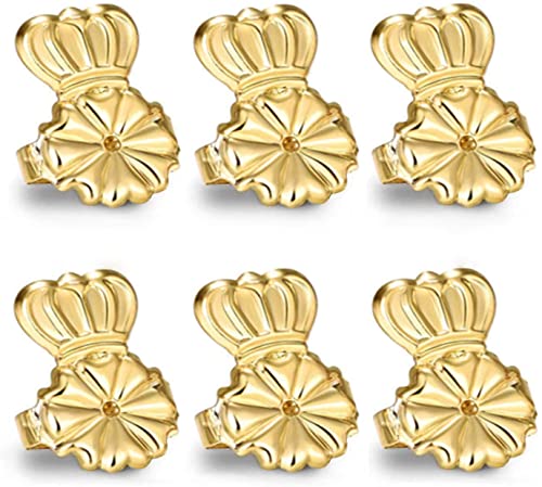 Original Magic Earring Backs for Droopy Ears | Earrings Lifters for Heavy Earring | Earing Lifter Backs BAX | Earlobe Secure Clear Miracle (1 Gold 2 Silver) - color: 1 Gold 2 Silver