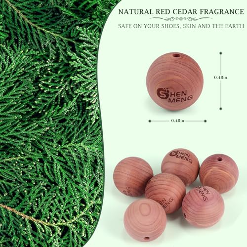 Shoe Deodorizer Balls, Sneaker Balls with Natural Woody Scent, 6pcs Odor-Fighting Shoe Freshener Balls, Odor Eliminators for Boots, Gym Bag, Closet, Locker, Hamper, Drawer