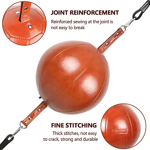 InnoLife Double End Punching Ball Striking Punching Bag Kit, Speed Striking Reflex Kit with Bungee Cords Perfect for Reaction, Agility, and Hand Eye Coordination Training - color: Brown