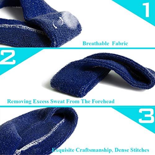 3 Pack Men & Women Sports Sweatbands Headbands - color: Gray,Orange,Blue