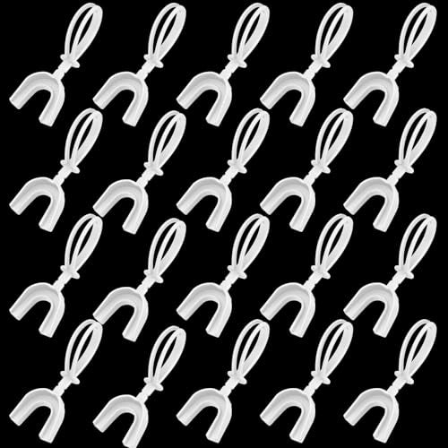 Dunzy 20 Pcs Football Mouth Guards with Strap Bulk Sports Mouthguard Bulk Football Mouthpiece Mouth Protector for Wrestling Boxing Lacrosse Hockey Taekwondo - color: White, size: Youth