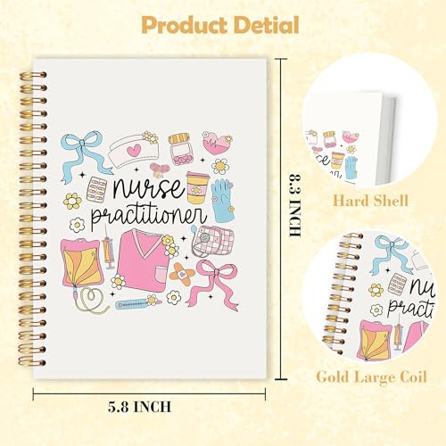 Nurse Practitioner Gifts Spiral Notebook 5.5x8.3 in, Nurse Appreciation Week Gifts, Coquette Bow Nursing Medical Hardcover Notebook Journal for Women Work - color: Coquette Bow Nursing