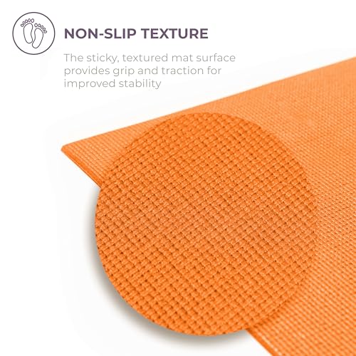 Voyage 5mm Studio Yoga Mats, 6 Pack, 72x24in | Extra Long, Anti-Tear Exercise Mats for Workout, Stretching, Fitness - Non Slip Gym Mats for Home, Schools and Studios - color: Orange