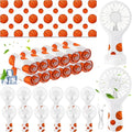 Woanger 24 Pcs Basketball Cooling Towels and Fans Sets Mini Handheld Fans Bulk 3 Speeds USB Lash Towel for Sporting Basketball Gifts for Team Games Party Favor - style: Basketball