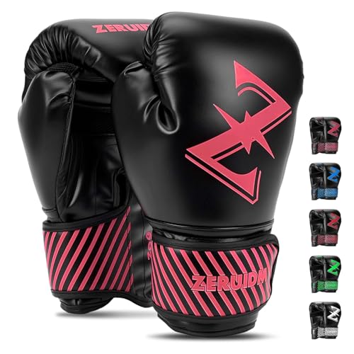 Kids Boxing Gloves 6 oz Youth Training Sparring Gloves for 3–12, Leather Ventilated Mesh, Boys Girls Junior Punching Gloves for PunchBag Focus Pads MMA Muay Thai Kickboxing - color: Pink