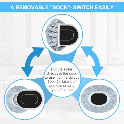 New Upgrade Furniture Movers Sliders: Multi-Surface Furniture Sliders | 5.8*4.3" Moving Sliders with Groove - Oval 8PCS Moving Pads and 8 Hardwood Socks - Protect Floor and Easily Move Furniture - size: 5.8*4.3in Oval 8+8Pack