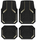 PIC AUTO Heavy Duty Rubber Floor Mats, Gray Aluminum Film Car Mats Set, Front and Rear Car Mats with Anti-Slip Backing, All Weather Protection, Trim-to-Fit for Automotive SUV, Sedan, Van - color: Gray