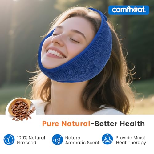 Face Heating Pad for TMJ Pain Relief, Moist Heat Microwave Heated Wrap for Jaw, Wisdom Teeth Recovery, Reducing Symptoms of Jaw Clicking, Relaxing Face Muscles, Oral Facial Surgery